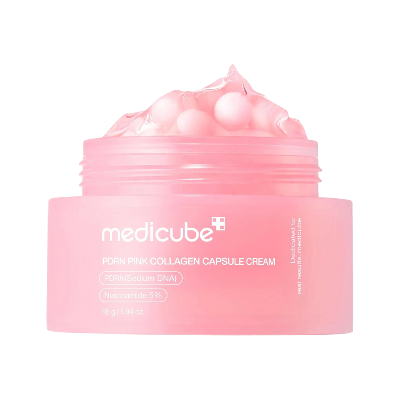medicube Salmon DNA PDRN Pink Collagen Capsule Cream, Face Moisturizer | Lightweight Moisturizing Cream | PDRN, Niacinamide for Uneven Skin Tone, Glow hydration | Korean Skin Care 1.94 oz