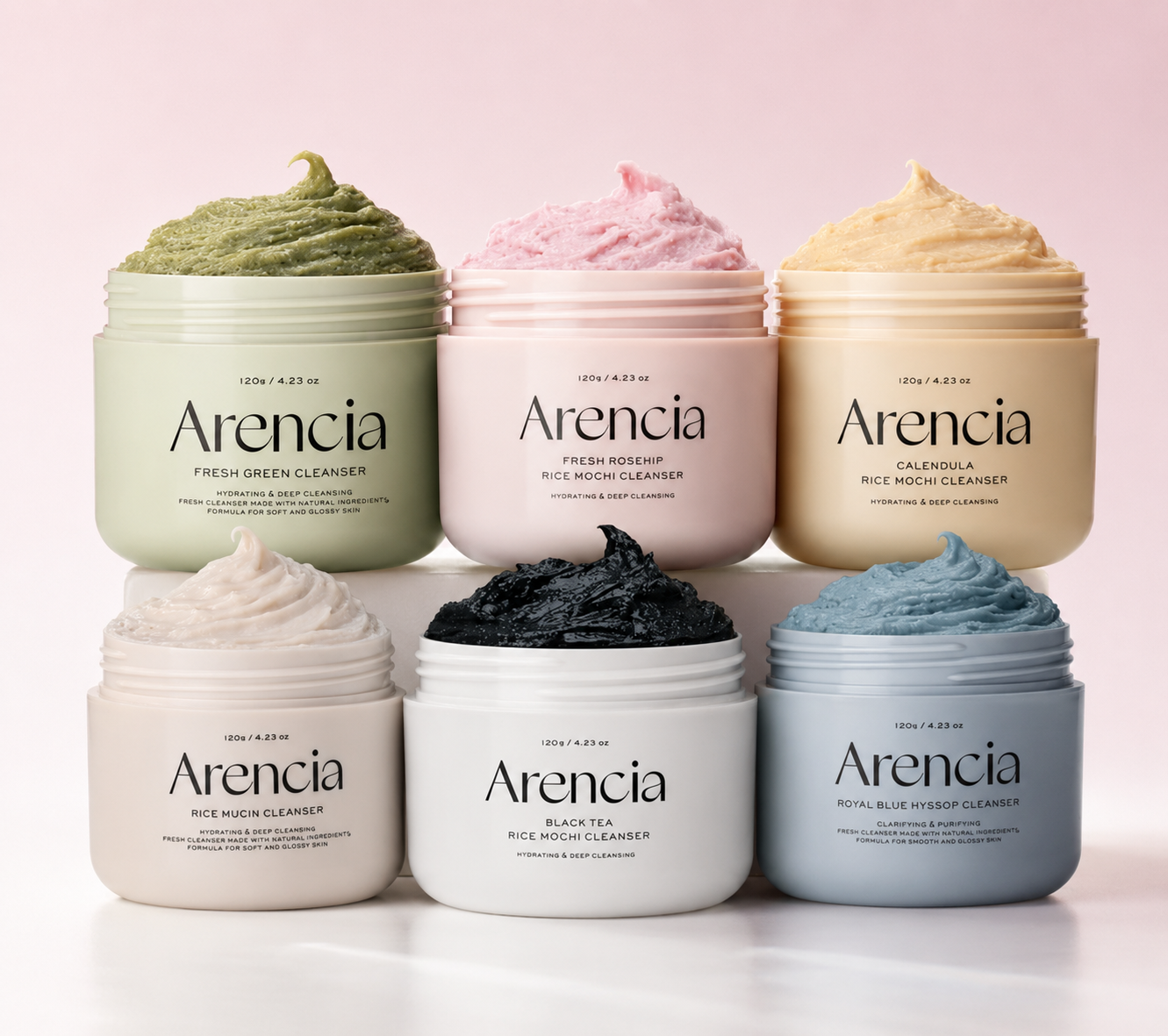 Arencia Rice Mochi Cleanser Collection | Korean Deep Cleansing Face Wash