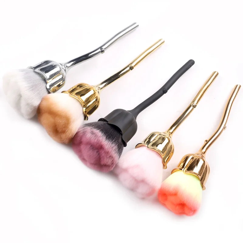 TSZS Nails Brush Popular Round Small Flower Nail Paint Gel Make Up Dust Cleaning Nail Art Dust Powder Remover Dust Brush
