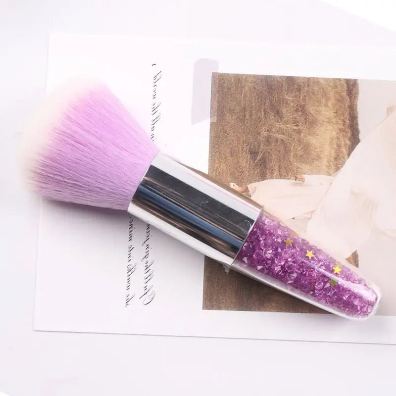 TSZS Nails Brush Popular Round Small Flower Nail Paint Gel Make Up Dust Cleaning Nail Art Dust Powder Remover Dust Brush
