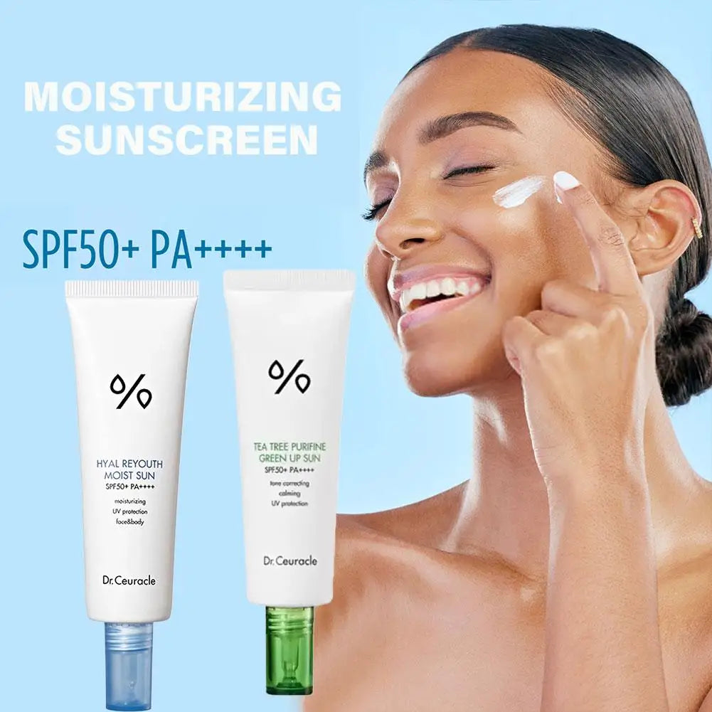 SPF50 UV Protection Moisturizing Sunscreen Tea Tree Clear Sun Block Isolation Cream Smooth Skin Sunscreen