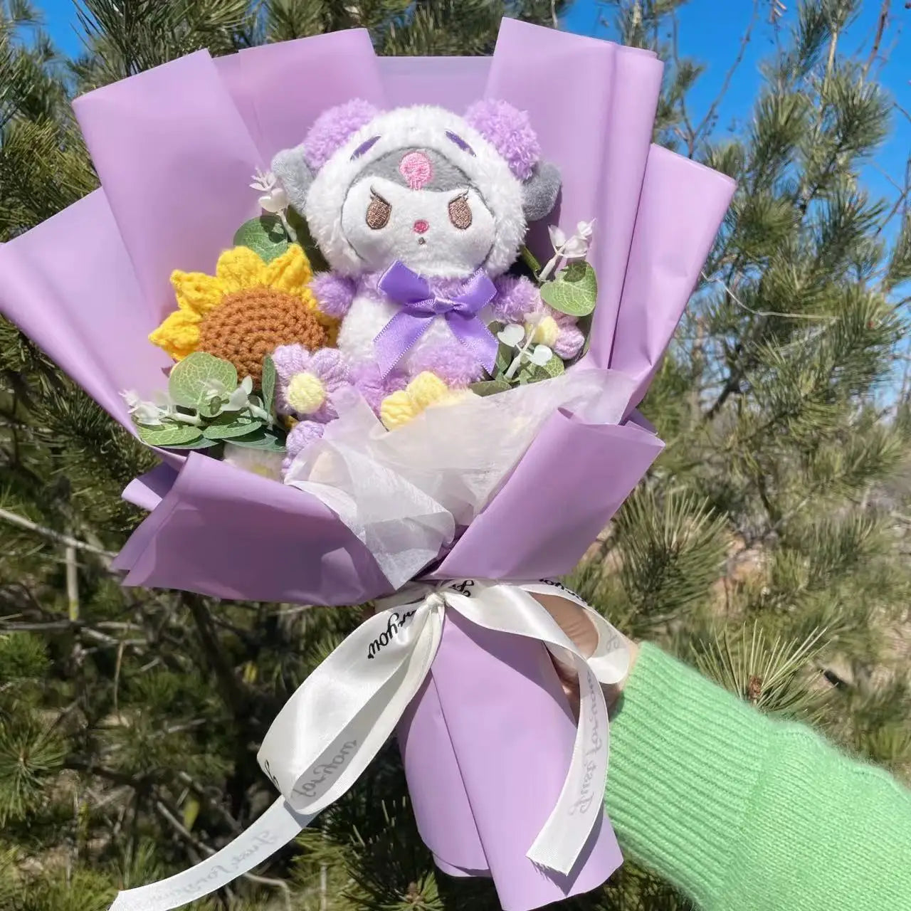 Hello Kitty Cat Dolls With Artificial Flowers Creative Bouquet  Valentine  Gifts