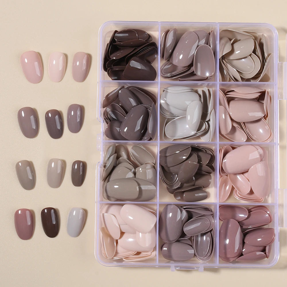 360pcs Solid Colour 12 Court False Nails, Press On Nails nail patche