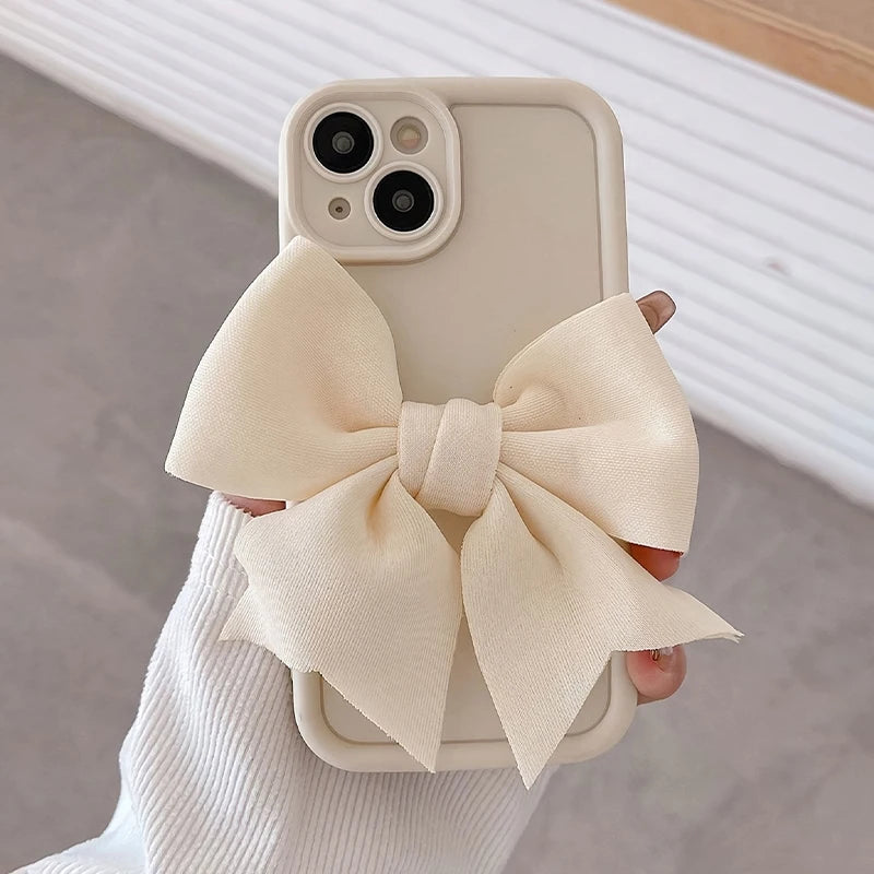 Lovely 3D Bowknot Silicone Phone Case For iPhone Soft Shockproof Cover