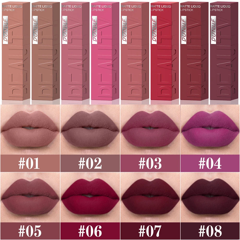 8 Color Nude Brown Matte Liquid Lipstick