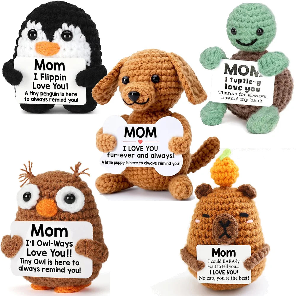 Handmade Crochet Doll for Mom Dad Knitted Dog  Fathers Mothers Day Custom Collectible Gift