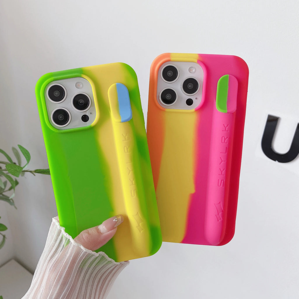 Portable Cigarette Slot Holder Soft Silicone Phone Case