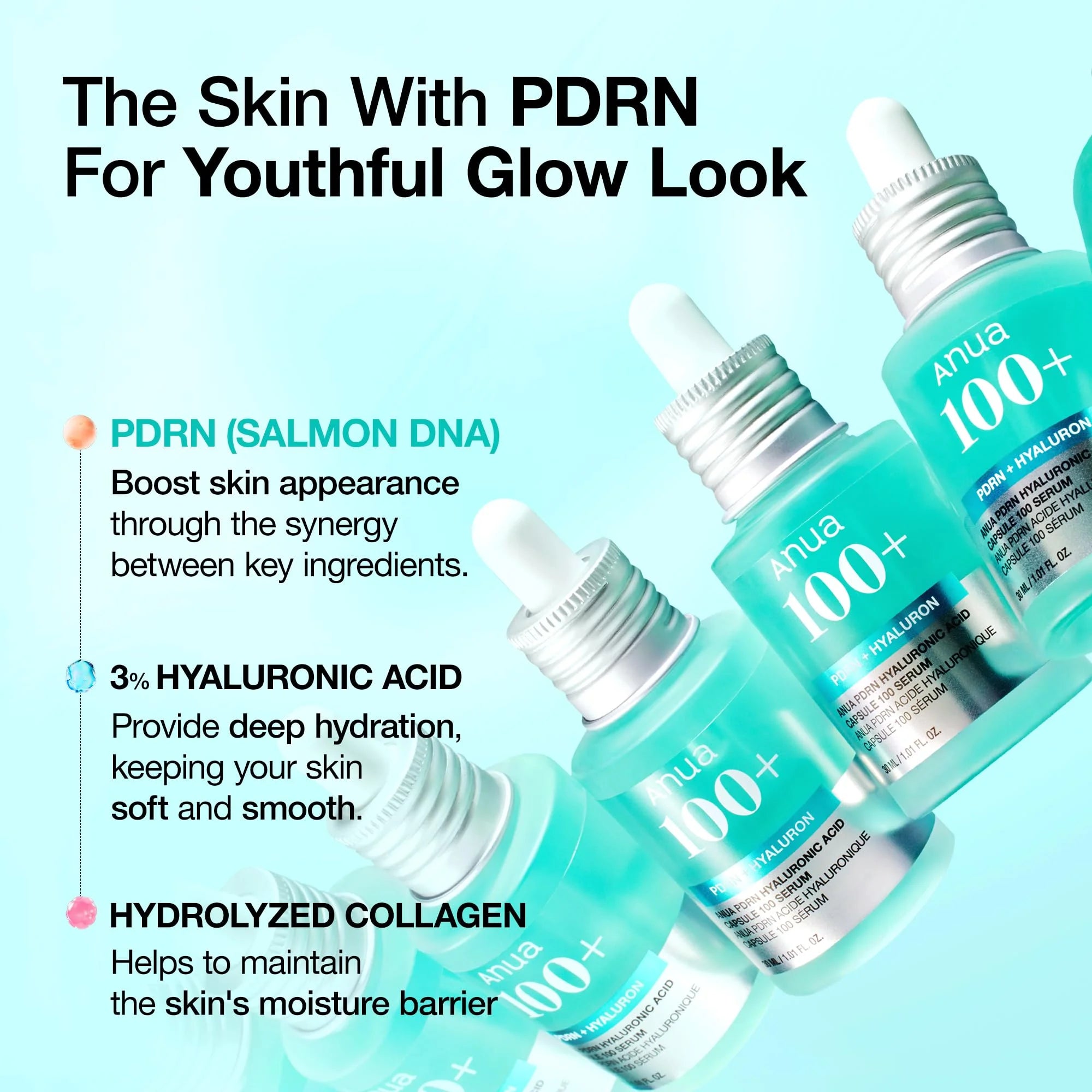 Anua PDRN Hyaluronic Acid 100 Capsules Serum,