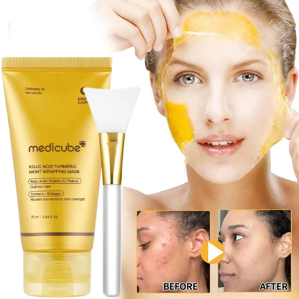 Turmeric Deep Collagen Mask Peel Off Mask Face Anti Wrinkle Lifting Korean Skin Care Masks Skin Firmnes For Nighttime Care