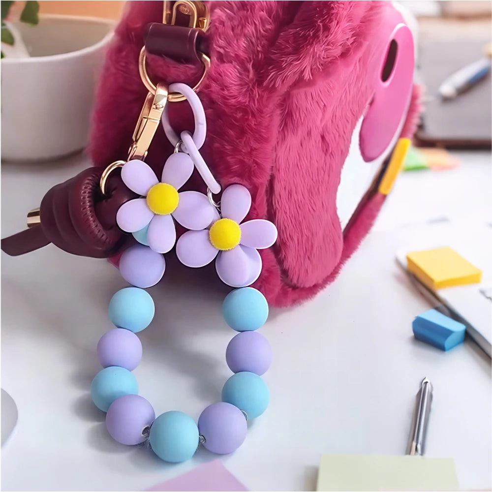 Cartoon Cute Rabbit Hand Bracelet Keychain Moisturizing Lip Gloss