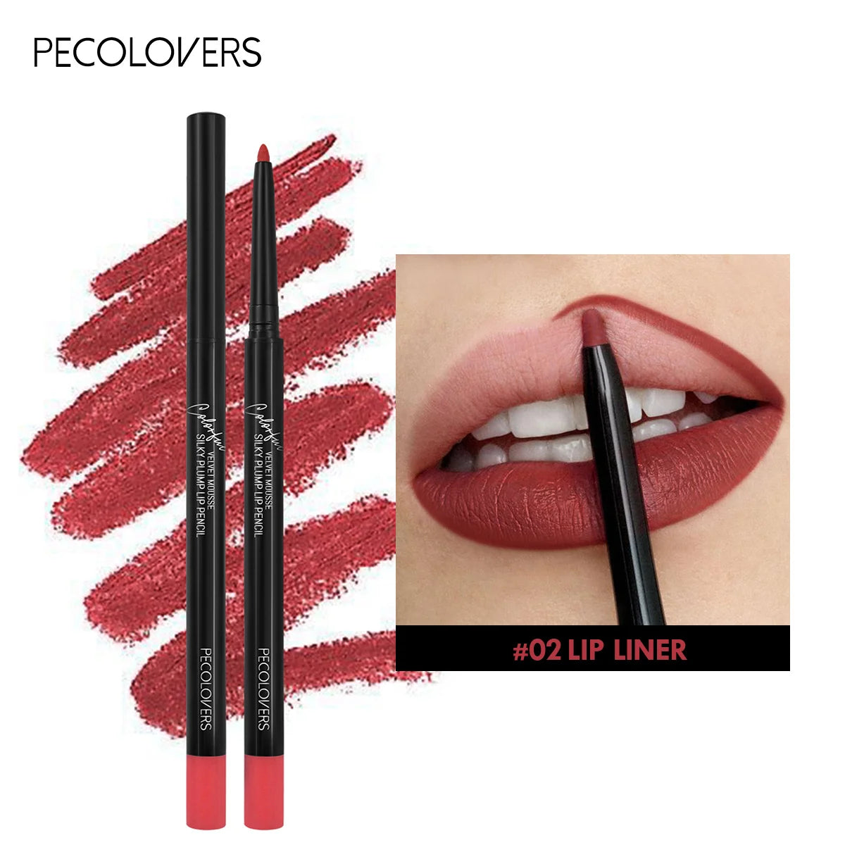 Waterproof Matte Lipliner Pencil Red Contour Tint
