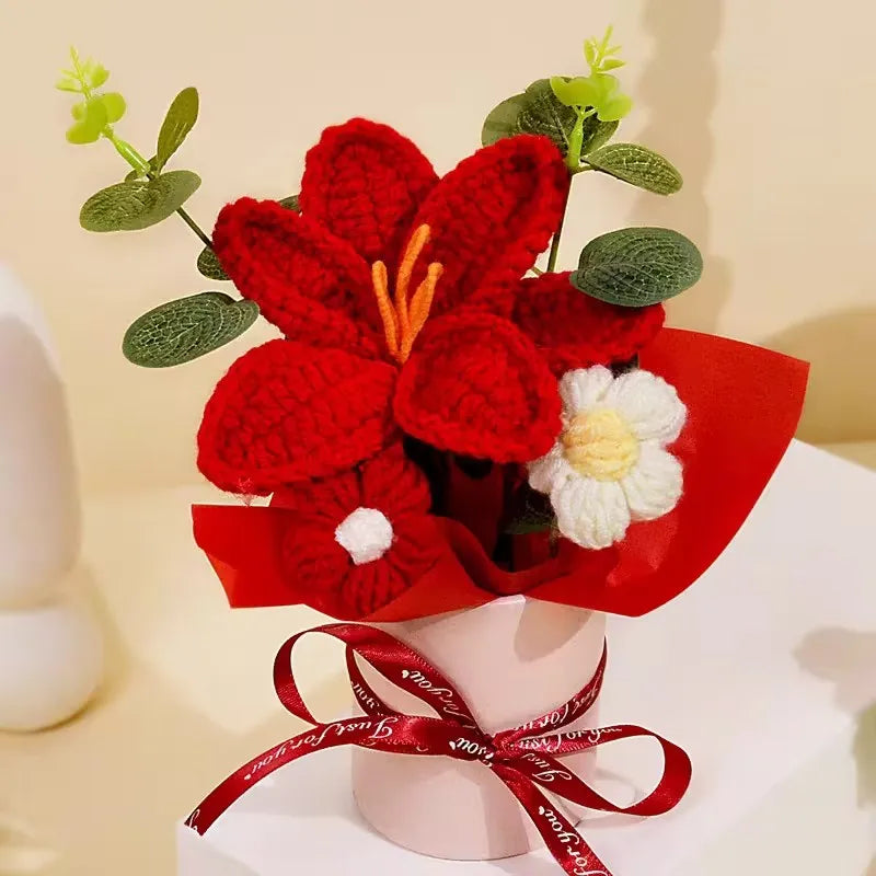 Knitted Flower BouquetValentine's Day Gift