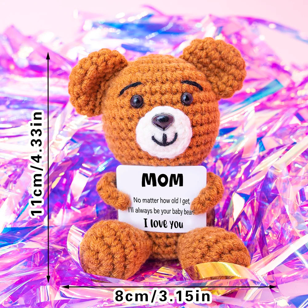 Handmade Crochet Doll for Mom Dad Knitted Dog  Fathers Mothers Day Custom Collectible Gift