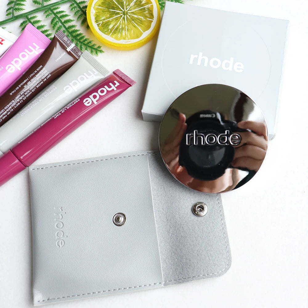 Rhode Women Stainless Steel Makeup Mirror Hand Pocket Folded