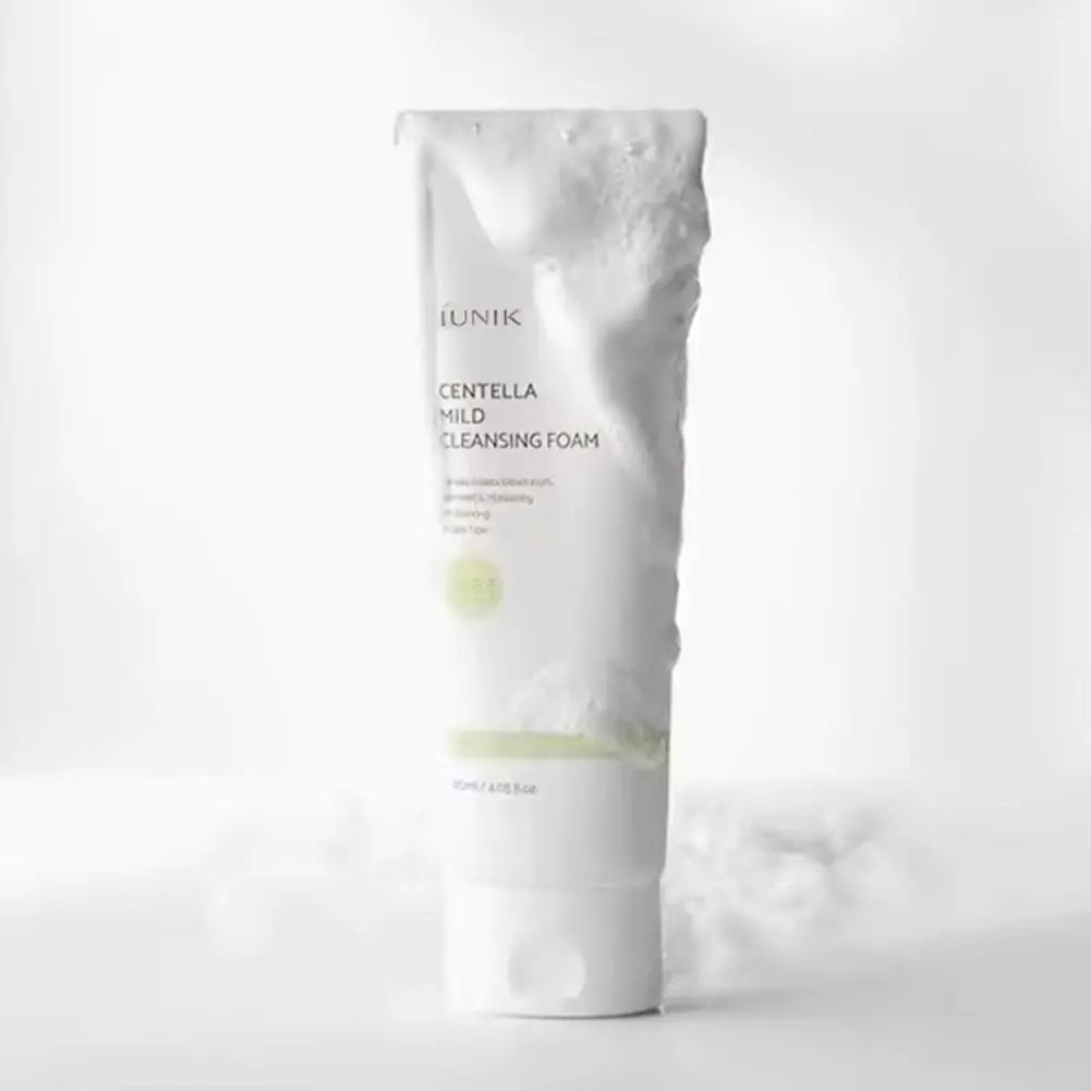 Korea IUNIK Centella Asiatica Cleanser 120ml Gentle Cleansing Cortex Keratin Calming Soothing Non-tightening Foam Cleanser