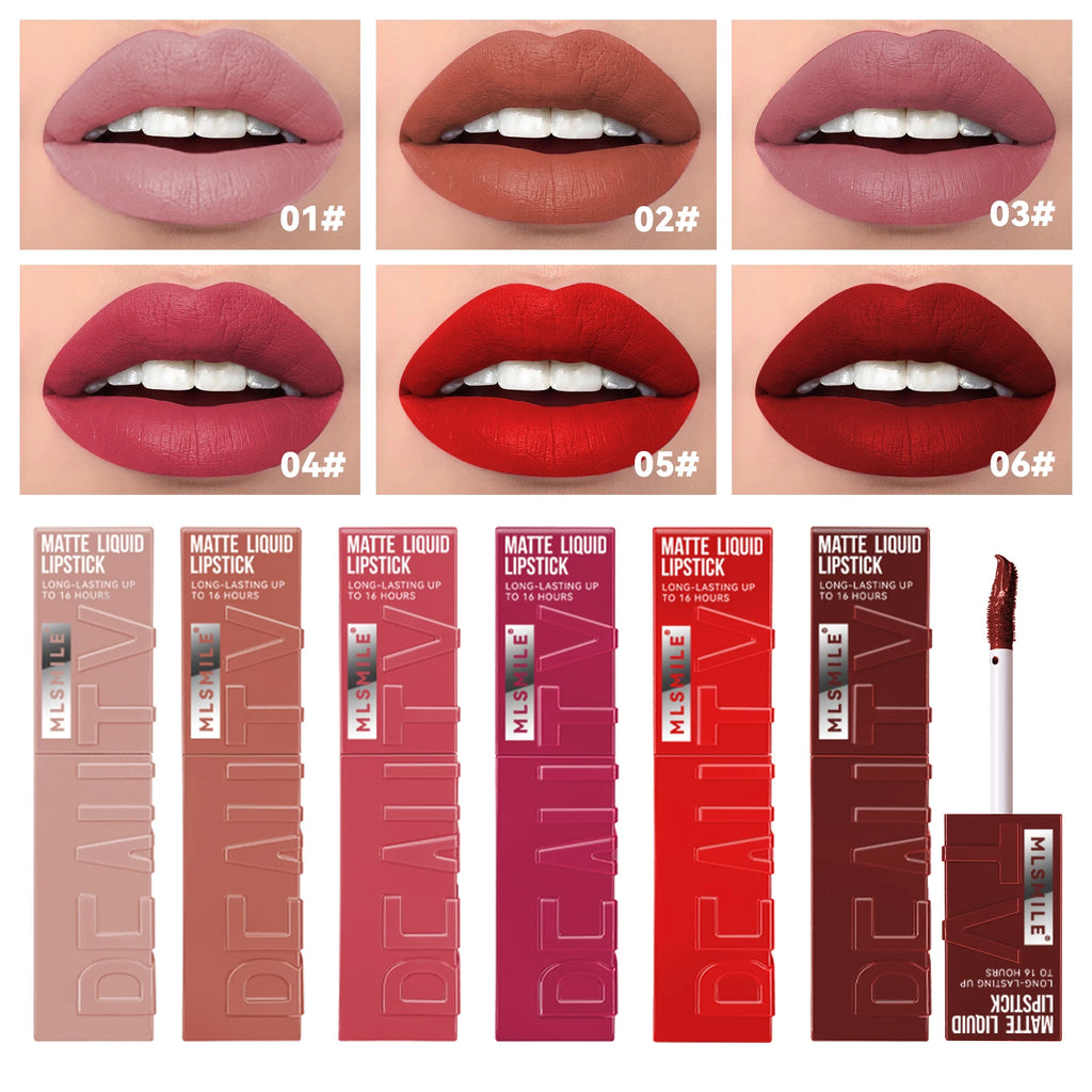Long Lasting Velvet Matte Lip 6 Colors Gloss Waterproof