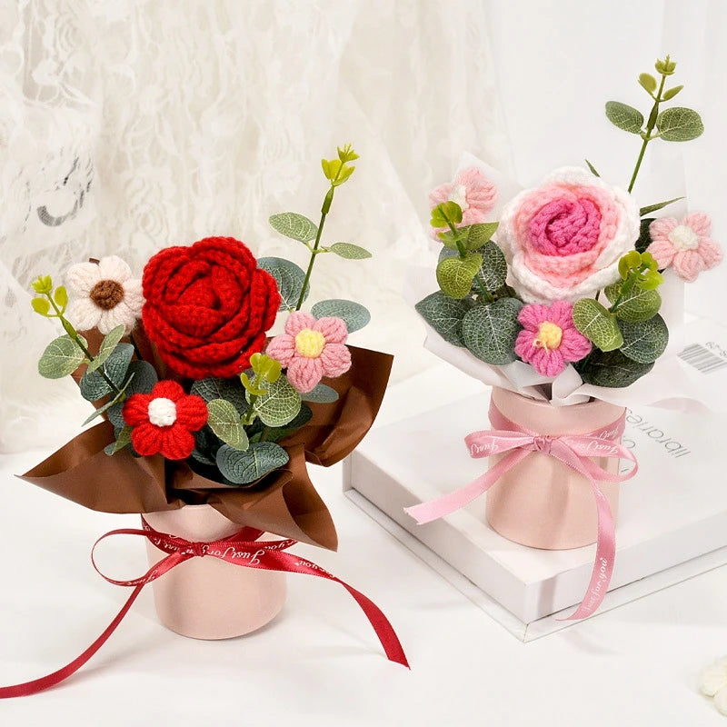 Knitted Flower BouquetValentine's Day Gift