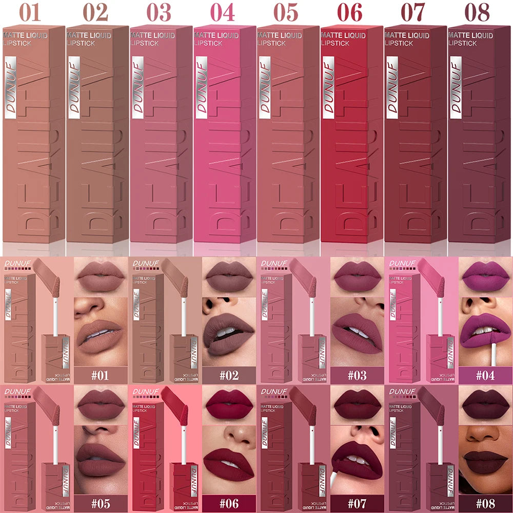 8 Color Nude Brown Matte Liquid Lipstick