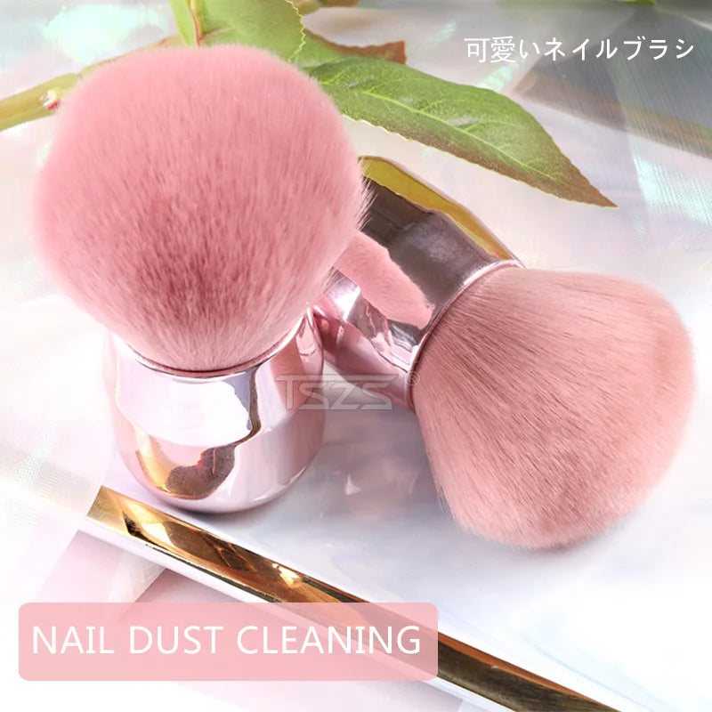 TSZS Nails Brush Popular Round Small Flower Nail Paint Gel Make Up Dust Cleaning Nail Art Dust Powder Remover Dust Brush
