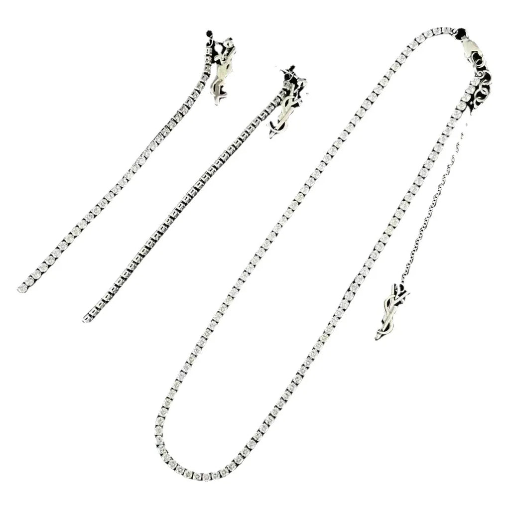 Classic Yang Forest Tassel Long Crystal Letter Necklace