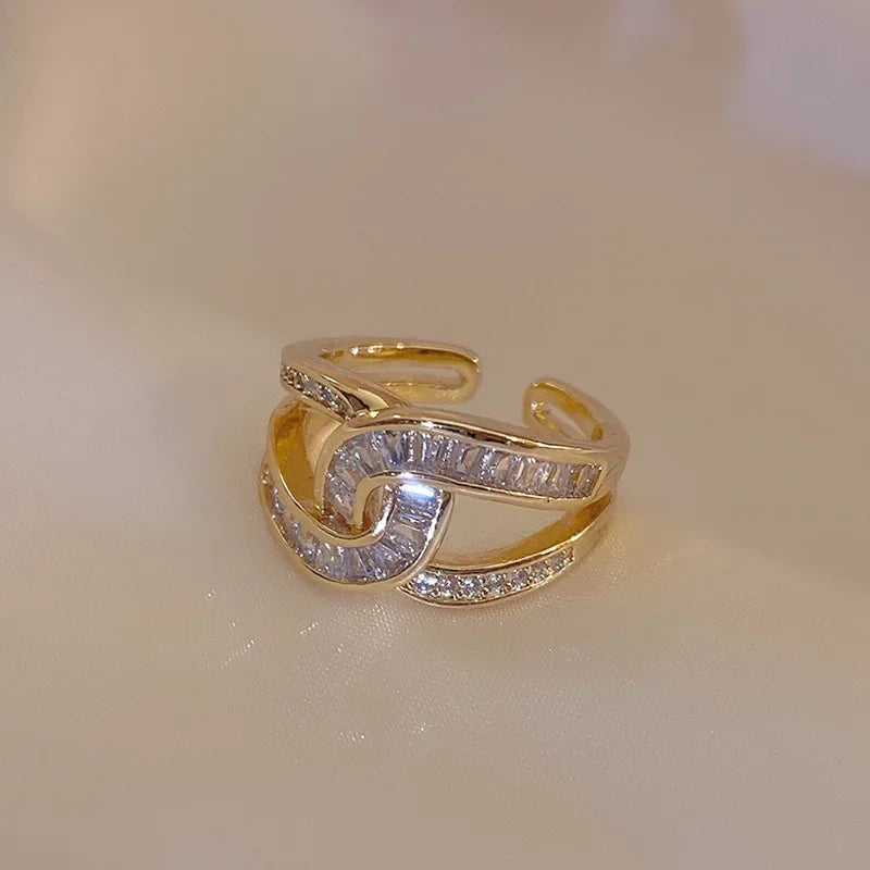 Zirconia Ring for Women Elegant Plated Fashion