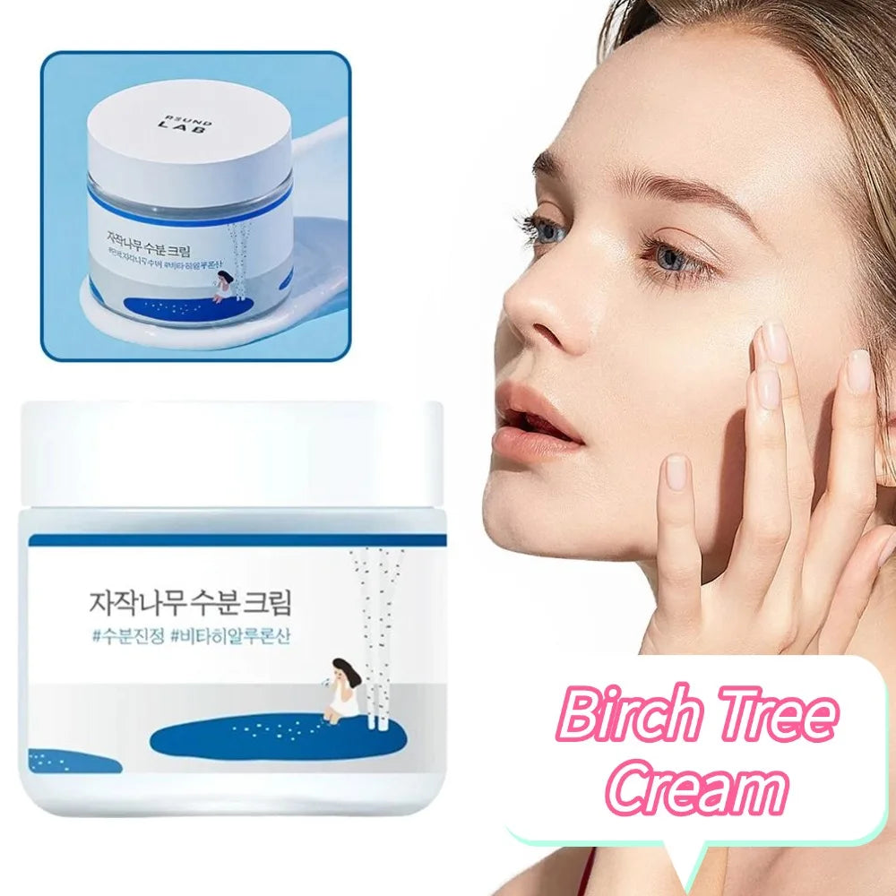 80ml 1PCS Birch Face Cream Korean Formula Long Term Moisturizing 48 Hour Hydration For Sensitive Skin Brightening Soothing Care