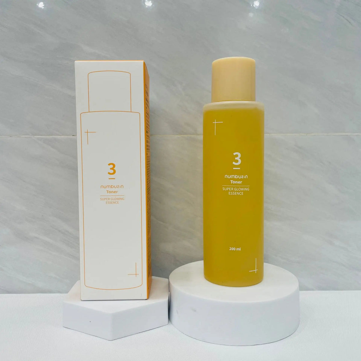 Numbuzin No.3 Korean Skin Care Set: Tone-up Cream, Super Glowing Toner, Soft Shiny Essence Serum