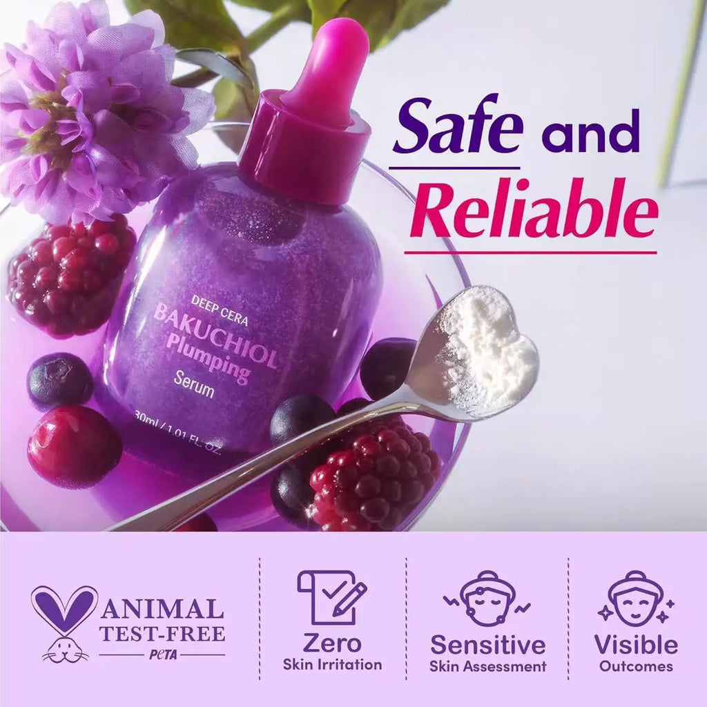 Vitamin whitening serum, niacinamide vitamin C serum, bakuchiol plumping serum, shrink pores, reduce wrinkles, and lift skin