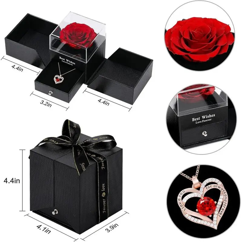  Necklace - Luxurious Rose Gift Box, Perfect for Valentine's Day