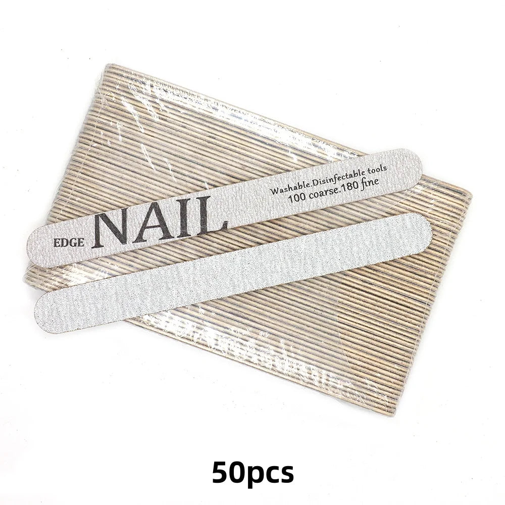 50pcs Wooden Nail File Buffer 100/180