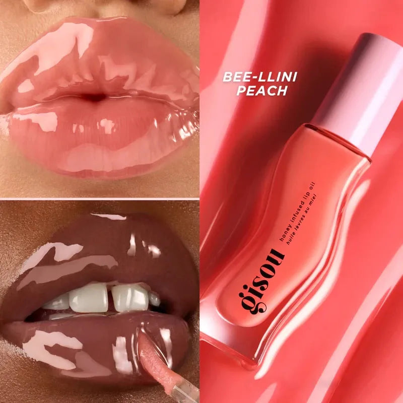 Gisou Moisturizing Glazed Plum Lip Balm Lip Oil Gloss Care Of The Lips Benetitnt For Lips Plumping Exfoliating Plumping Gloss