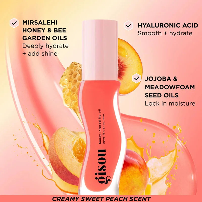 Gisou Moisturizing Glazed Plum Lip Balm Lip Oil Gloss Care Of The Lips Benetitnt For Lips Plumping Exfoliating Plumping Gloss