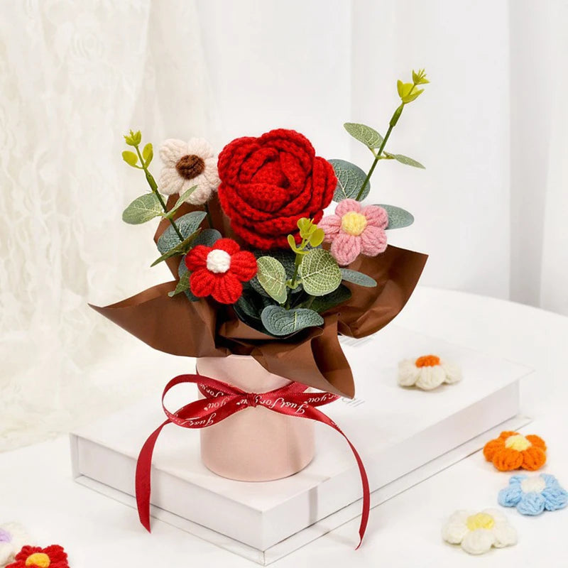 Knitted Flower BouquetValentine's Day Gift