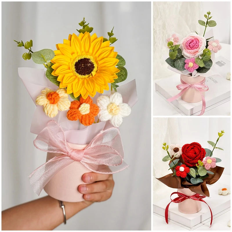 Knitted Flower BouquetValentine's Day Gift