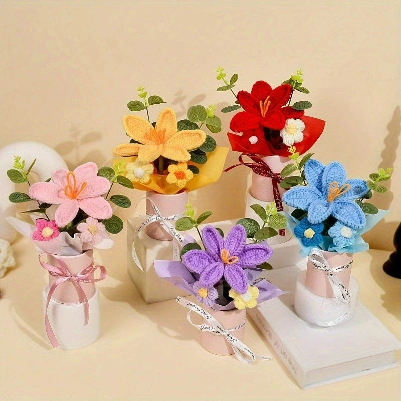 Knitted Flower BouquetValentine's Day Gift