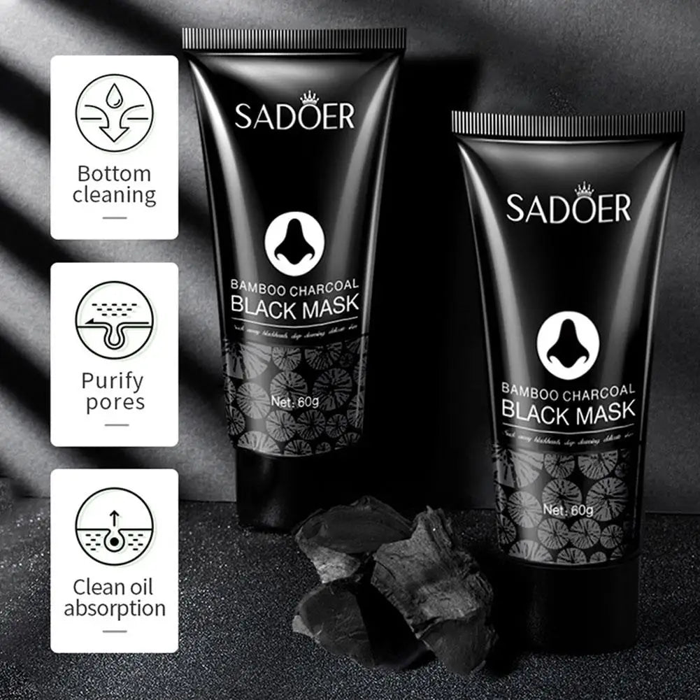60g Bamboo Charcoal Blackhead Remover Face Mask Deep Cleansing Spots Acne Treatment Peal-off Nose Mask Face Skin Care