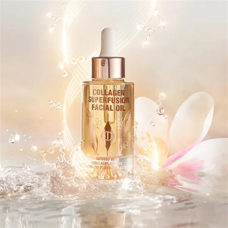 New Charlotte Tilbury Magic Diamond Light Crystal Essence Collagen Superconducting Facial Essence Oil Moisturizing Tighten Skin