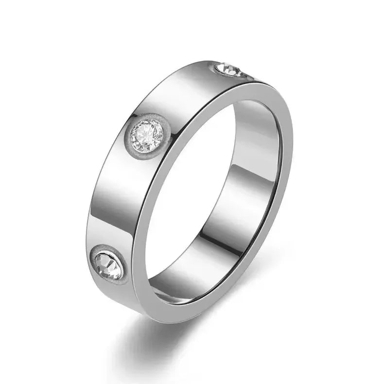 Zircon Stainless steel ring for man crystal rings for woman