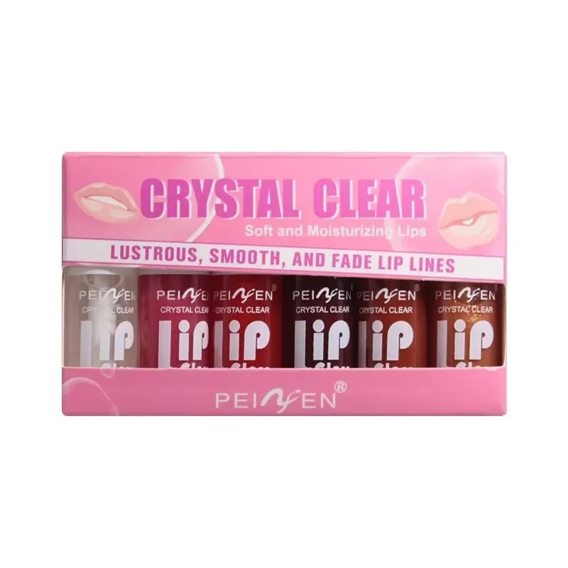 6PCS Moisturizing Lip Gloss Transparent Lip Oil Hydrating