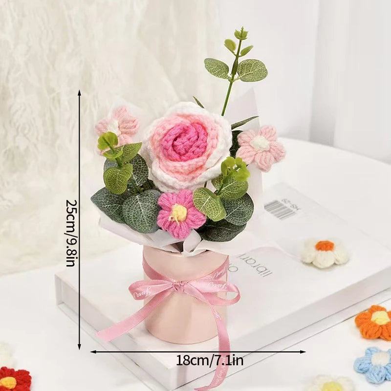 Knitted Flower BouquetValentine's Day Gift