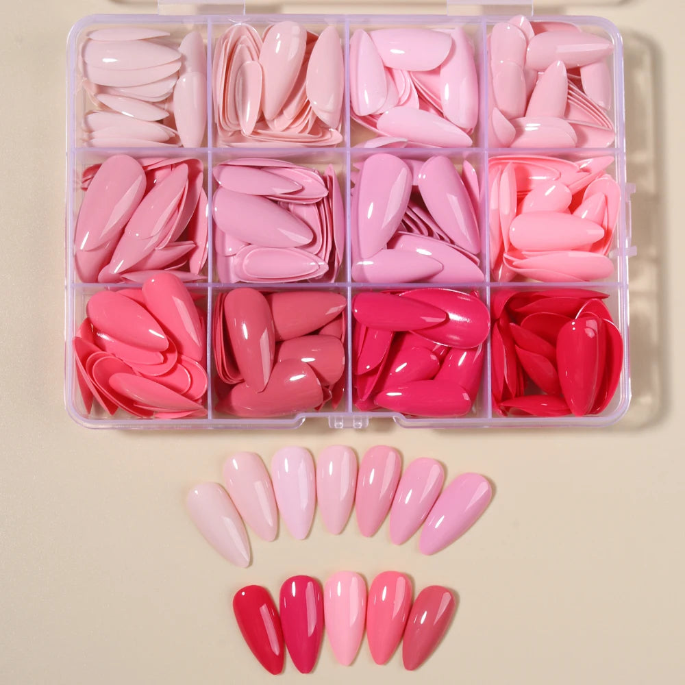 360pcs Solid Colour 12 Court False Nails, Press On Nails nail patche