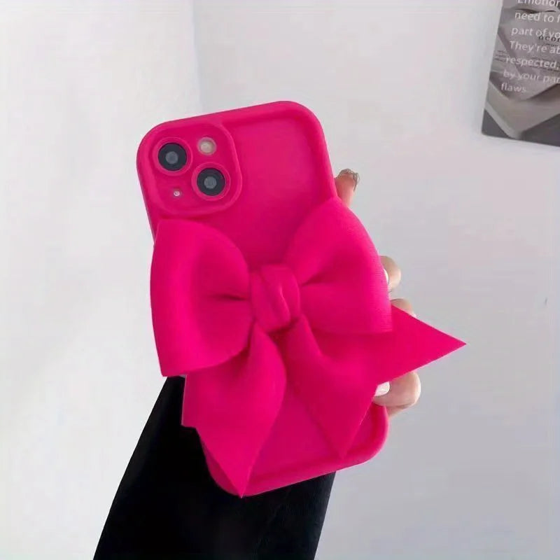 Lovely 3D Bowknot Silicone Phone Case For iPhone Soft Shockproof Cover