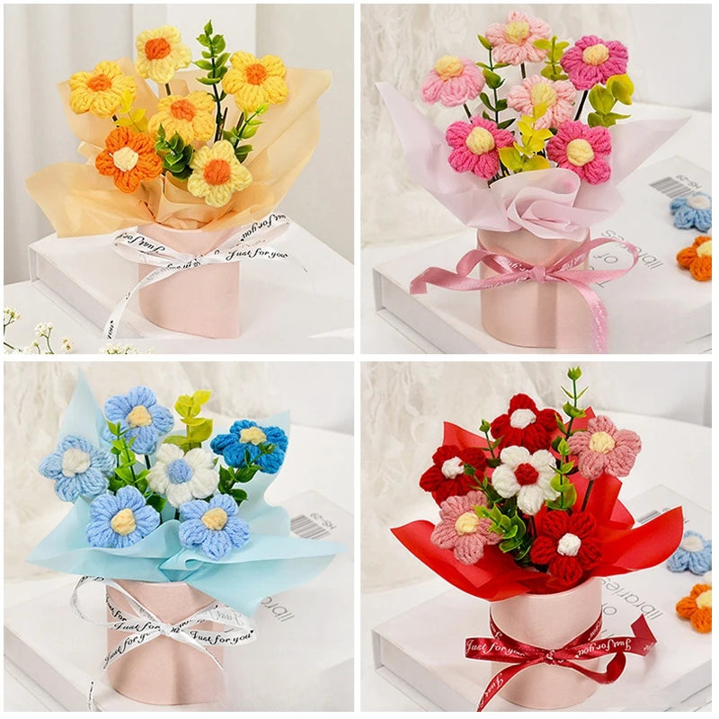 Knitted Flower BouquetValentine's Day Gift