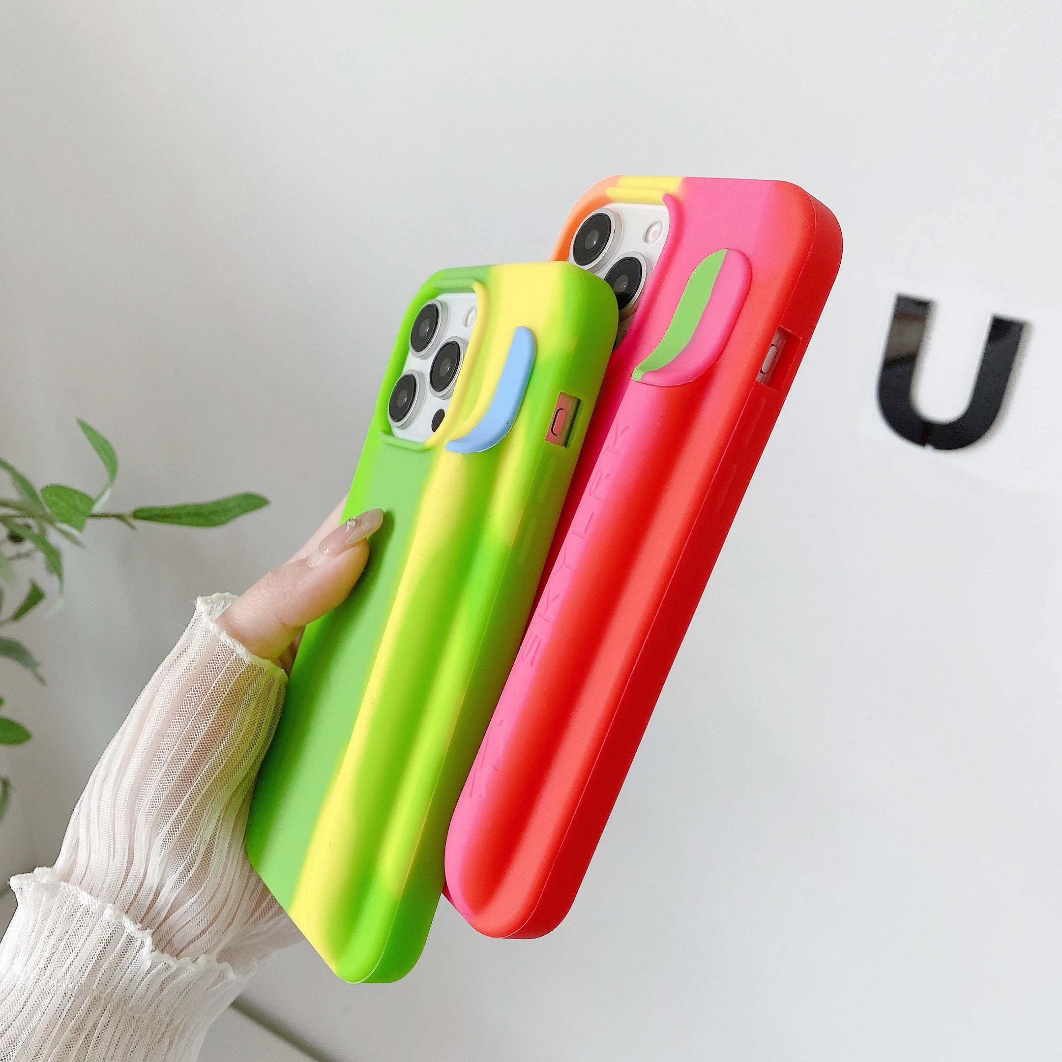 Portable Cigarette Slot Holder Soft Silicone Phone Case