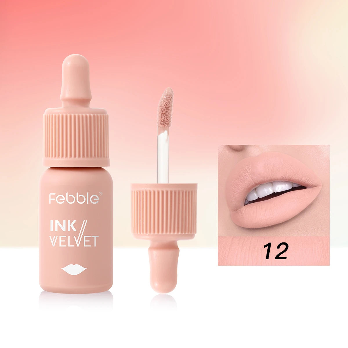 Febble 12 Color Ink Lip Gloss Matte Nude