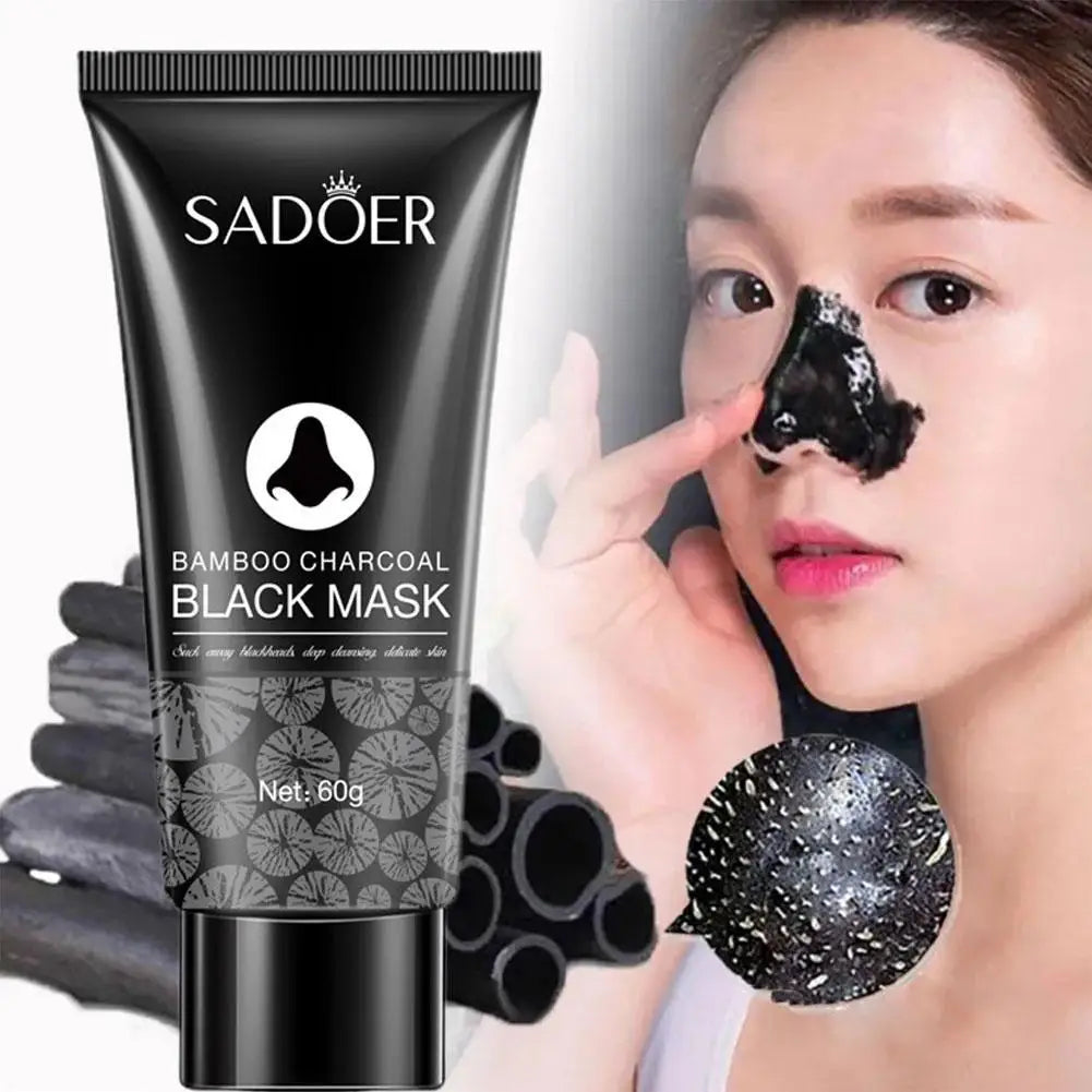 60g Bamboo Charcoal Blackhead Remover Face Mask Deep Cleansing Spots Acne Treatment Peal-off Nose Mask Face Skin Care