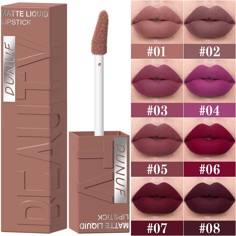 8 Color Nude Brown Matte Liquid Lipstick