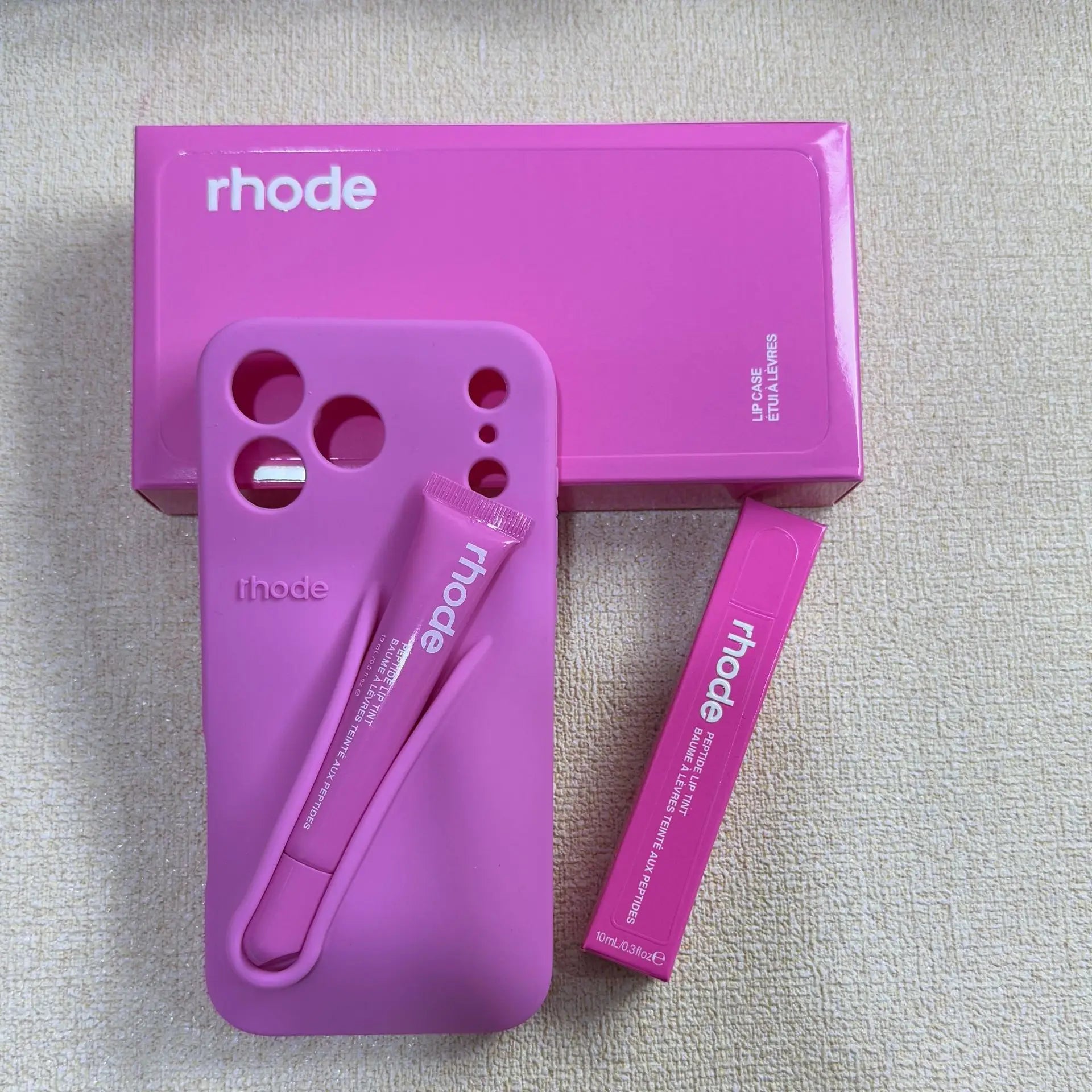 Rhode Phone Case for iPhone Makeup Lip Gloss Holder Silicone Back Cover