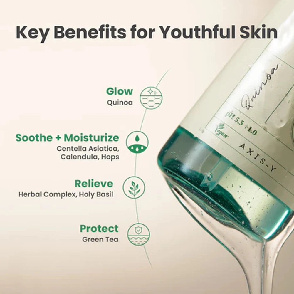 Axis-Y 180ml Quinoa One-Step Balanced Gel Cleanser Makeup Remover and Facial Cleanser 2-in-1 Gentle Cleansing Gel