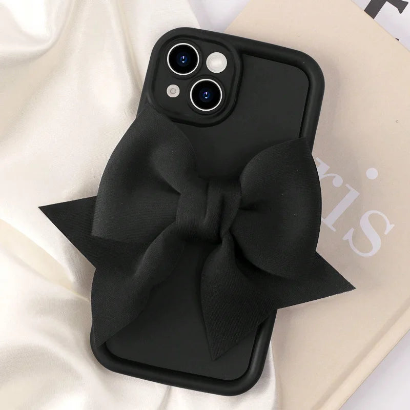 Lovely 3D Bowknot Silicone Phone Case For iPhone Soft Shockproof Cover